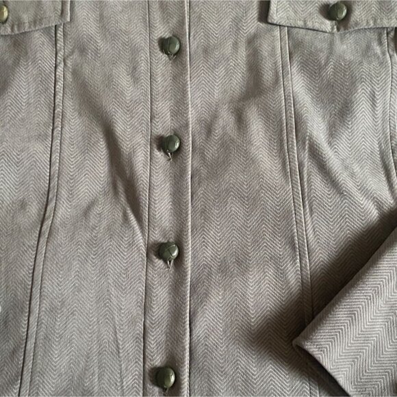 Maggie McNaughton 'Boston' Womens Textured Button Front Blouse-Green-20W-NWT - Picture 2 of 7